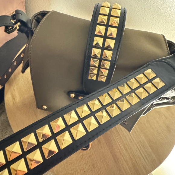 Michael Kors Olive Green Studded Crossbody Bag - Picture 5 of 7